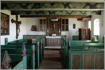 Das Innere der Halligkirche St. Margarethen auf Grde. 10.05.2009