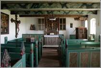 Das Innere der Halligkirche St. Margarethen auf Gr�de. 10.05.2009