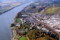 Bad Hnningen am Rhein aus der Luft betrachtet, Oktober 2003