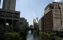 Blick von einer Brck an der blackfriars Road