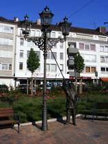 Gaslaternen mit Laternenanz�nder an der Friedrich-Ebert-Stra�e