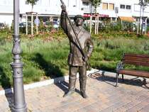 Ein Laternenanz�nder an der Friedrich-Ebert-Stra�e