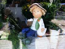 Die Schaufensterdekoration eines Blumengesch�ftes im Dichterviertel
