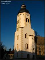 Der Turm der evangelischen Kirche St.Marien in Uebigau wurde letztes Jahr saniert. Dabei wurden die kleinen Fenster im Turmuhrgescho� wieder freigelegt. Uebigau, 14.01.07.