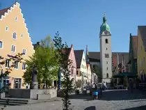 Schwandorf in der Oberpfalz/Bayern,
Marktplatz mit Jakobskirche von 1400,
2007