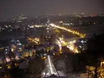 Blick von der Dresdner Schwebebahn zum Schillerplatz