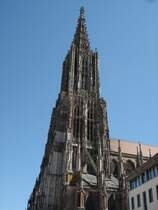 Ulm, das Mnster,
der hchste Kirchturm der Welt, 162m hoch, 
ist auch das Wahrzeichen der Stadt,
