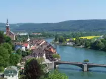 Laufenburg und die Rheinbr�cke am 10/05/2008.