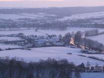 Laucha an der Unstrut - Blick vom Hang am Flugplatz auf Dorndorf und Laucha im Unstruttal - Foto vom 02.01.2010