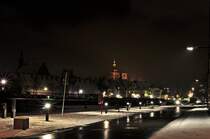 Blick auf die Nikolaikirche von Stralsund vom Querkanal aus am 07.01.2010
