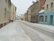 Laucha an der Unstrut - im Griff von Tief  Daisy  - Untere Hauptstra�e Richtung Eiscafe´ - 09.01.2010
