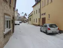Laucha an der Unstrut - im Griff von Tief  Daisy  - Blick in die Untere Krautgasse - 09.01.2010
