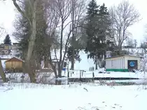 Laucha an der Unstrut - Blick auf das winterliche Kanuvereinsgel�nde - 17.01.2010