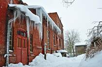nicht nur die Straen und Landschaften sehen winterlich aus in Stralsund, auch manche Huser, 14.02.2010