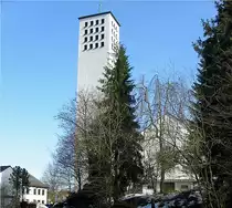 - kubischer Turm - am Sch�ttekopf in L�denscheid steht die Maria K�nigin  Kirche..24.2.10