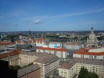 Dresden, Blick vom Rathausturm,
rechts die Frauenkirche,links Schlo und Kathedrale,
Okt.2009