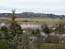 Laucha an der Unstrut - Blick �ber das Hochwasser in den G�rten zum Fliegerhorst - 28.02.2010