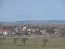 Laucha an der Unstrut - Blick von der Hirschrodaer Stra�e - im Hintergrund die Baustelle der ICE-Br�cke bei Wennungen - 05.03.2010