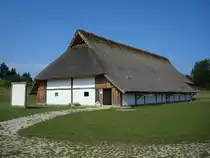 Keltenmuseum Heuneburg in Oberschwaben,
das rekonstruierte Herrenhaus,
Aug.2008