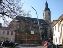 Laucha an der Unstrut - der Jugendclub am Markt wird neu eingedeckt - 10.03.2010
