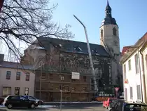 Laucha an der Unstrut - der Jugendclub am Markt wird neu eingedeckt - 10.03.2010
