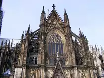 Der obere mittlere Teil der S�dfassade des K�lner Doms �ber dem Haupteingang, 17. M�rz 2010.