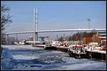 Beide Sundquerungen auf einen Blick.  Stralsund (auf dem Dnholm) am 23.01.10