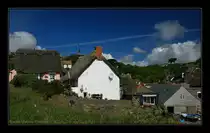 Cottages �ber dem kleinen Hafen von Cadgwith - Lizard Halbinsel, Cornwall UK