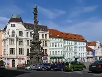 Teplice (Bad Teplitz in B�hmen): Z�meck� n�m. (Schlossplatz) mit Pests�ule; 18.04.2010
