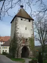 Deutschordenschlo� Beuggen bei Rheinfelden,
der Storchenturm von 1260 als Teil der Befestigungsanlage,
April 2010