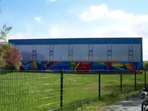 Rostock-Schmarl, Gro�e Sporthalle, Zentrale Frontansicht