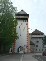 Rheinfelden im Kanton Aargau,
der Kupferturm, Ansicht stadteinw�rts,
Teil der Stadtbefestigung aus dem 13.Jahrhundert,
April 2010