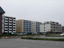 Wohnblocks in Westerland auf der Insel Sylt (2) - einem mondnen Nordseebad; 23.05.2010
