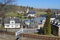 Blick auf die Kirche und die Ortslage Cranzahl am 18.04.2010
