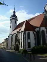 Torgau an der Elbe,
Stadtkirche St.Marien, eine gotische Hallenkirche aus dem 14.Jahrhundert,
hier befindet sich das Grab von Katherina von Bora, die Frau Martin Luthers,
Juni 2010