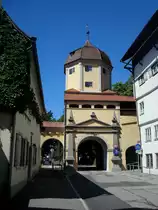 Memmingen,
Westerntor, 1660 in der jetzigen Form als Teil der Stadtummauerung aufgebaut,
Juli 2010