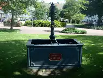 Freudenstadt im Schwarzwald,
das ist einer von mehreren Brunnen auf Deutschlands grtem Marktplatz,
Aug.2010