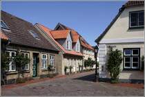 Typische Gebude in der malerischen Fischersiedlung Holm in Schleswig. 07.08.2010