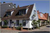 Typische Gebude in der malerischen Fischersiedlung Holm in Schleswig. 07.08.2010
