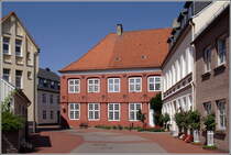 Gebude in der Marktstrae in Schleswig. 07.08.2010