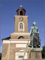 Der Tine-Brunnen vor der Marienkirche in Husum. 09.08.2010