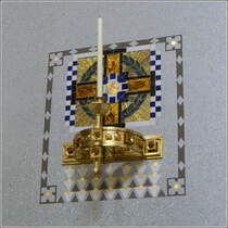 Wandschmuck in der Karl-Borromus-Kirche, besser bekannt als Dr.-Karl-Lueger-Gedchtniskirche, auf dem Zentralfriedhof Wien. 03.10.2010