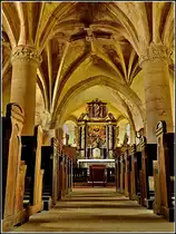 Der Innenraum einer der �ltesten Kirche Luxemburgs, der Kirche von Rindschleiden. 04.09.2010 (Jeanny)