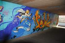 Grafftikunst in einen Fugngertunnel in Lehrte. Diese wurde von der Stadt Lehrte mal in Auftrag geben. Foto vom 18.Oktober 2010