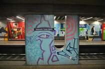 Grafftikunst in der U-Bahn-Station  Sedanstrae Lister Meilem der stra im Hannover. Foto  vom 31.10.2010.