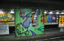 Grafftikunst in der U-Bahn-Station  Sedanstra�e Lister Meilem der �stra im Hannover. Foto  vom 31.10.2010.
