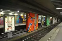 Grafftikunst in der U-Bahn-Station  Sedanstra�e Lister Meilem der �stra im Hannover. Foto  vom 31.10.2010