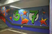 Grafftikunst in der U-Bahn-Station  Sedanstra�e Lister Meilem der �stra im Hannover. Foto  vom 31.10.2010