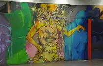 Grafftikunst in der U-Bahn-Station  Sedanstra�e Lister Meilem der �stra im Hannover. Foto  vom 31.10.2010.