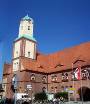 Wittstock/Dosse, Rathaus, 1905 umgebaut, unter Einbeziehung der mittelalterlichen Gerichtslaube und des Kellers des Vorg�ngerbaus (20.07.2010)